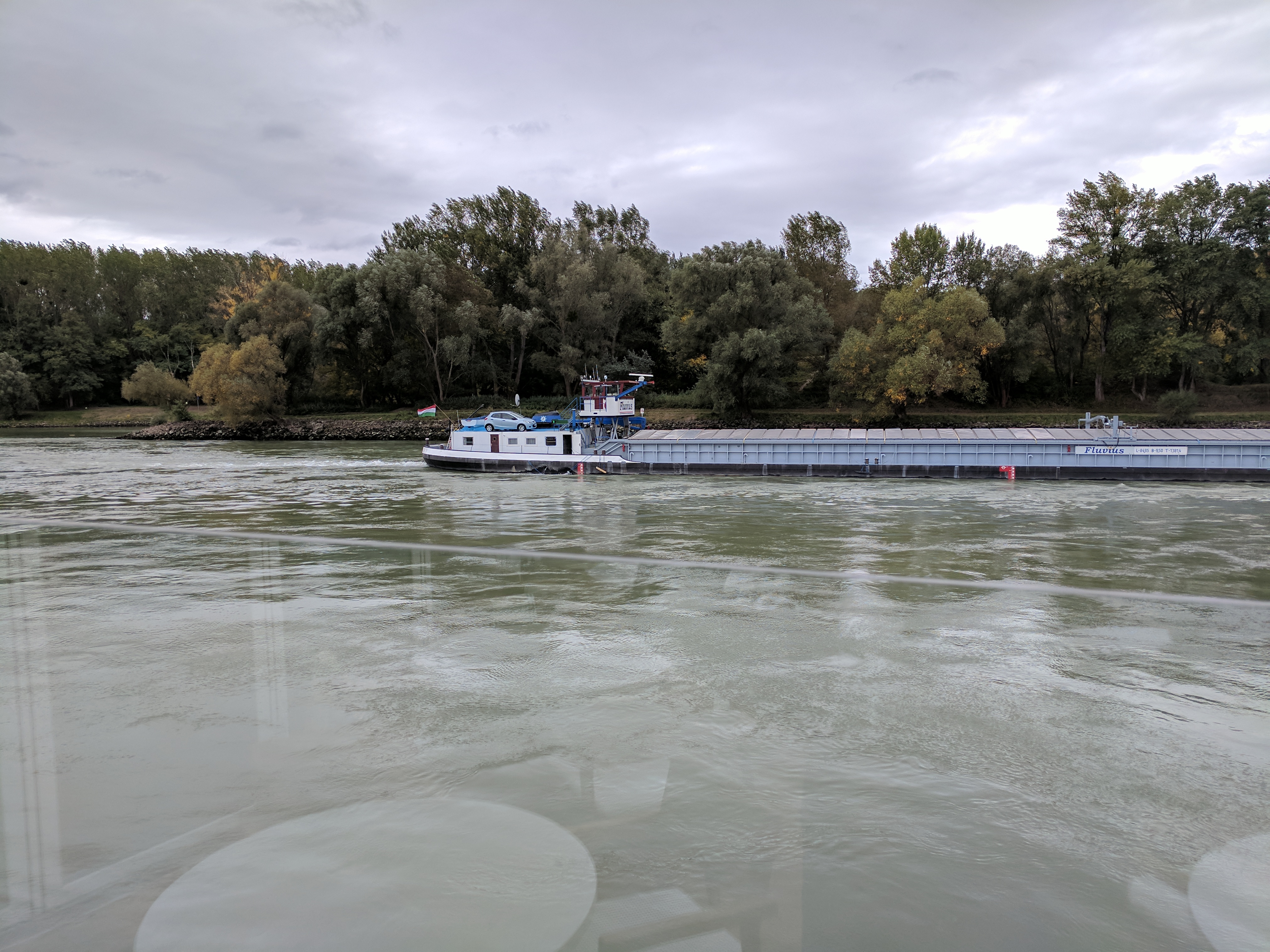 Car on barge